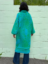 Load image into Gallery viewer, Vintage bedspread jacket | Turquoise green flower
