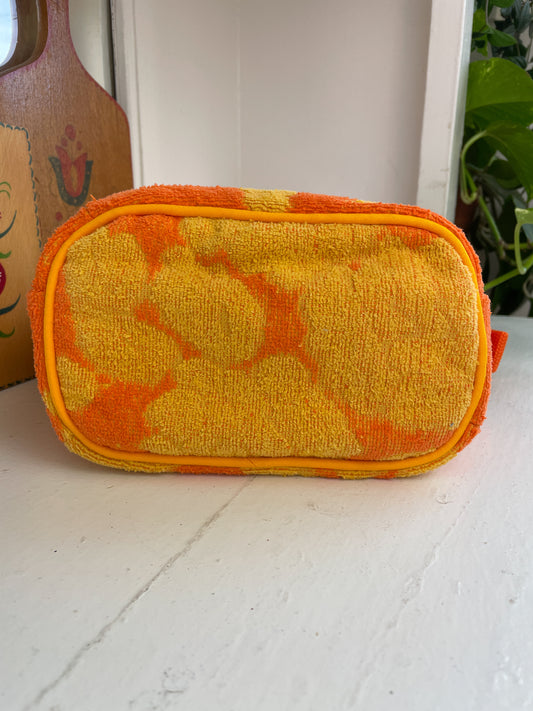Vintage towel fanny pack | Orange marigold flower 1