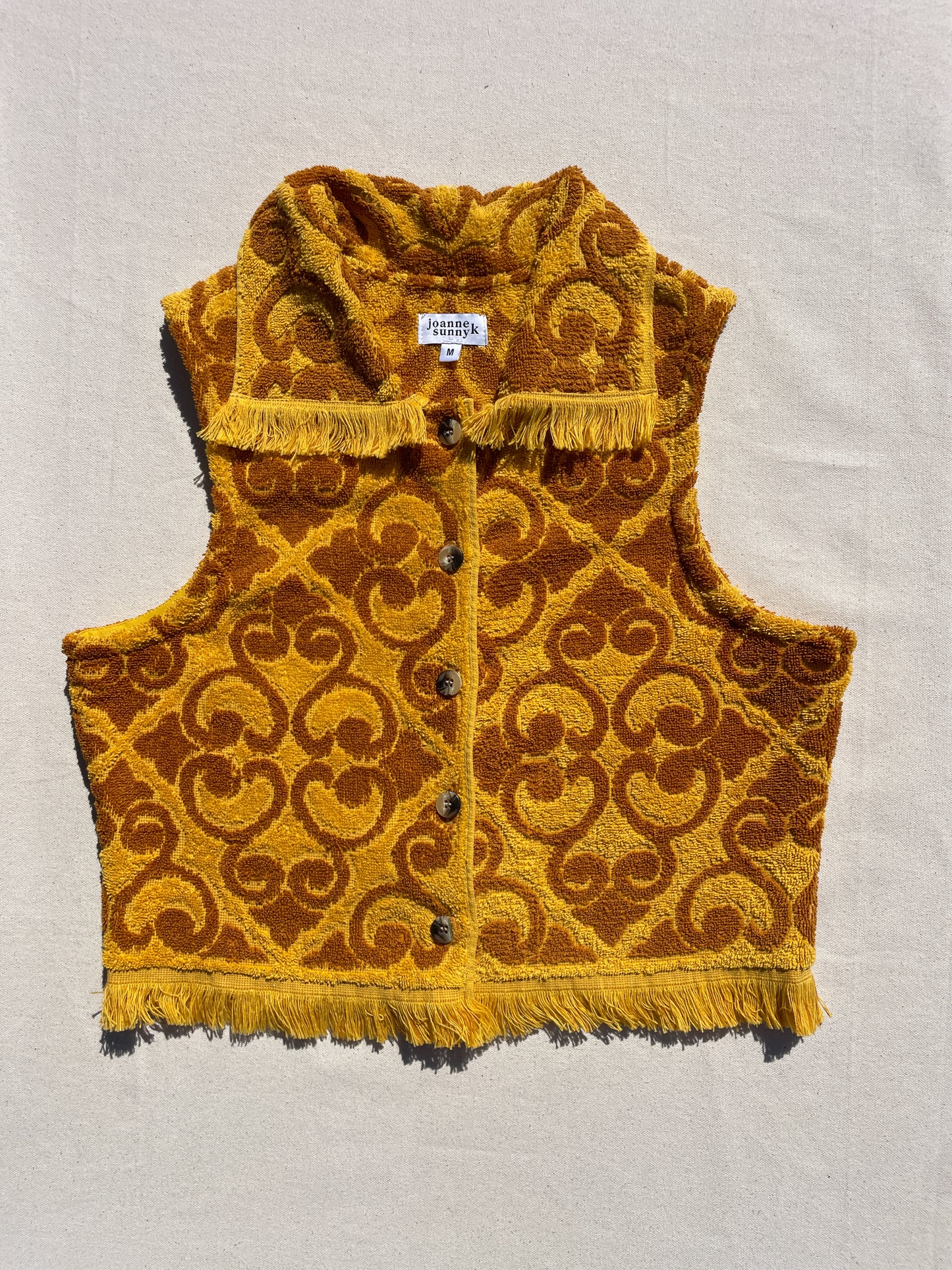 Vintage towel vest top | Sunshine gold (M)