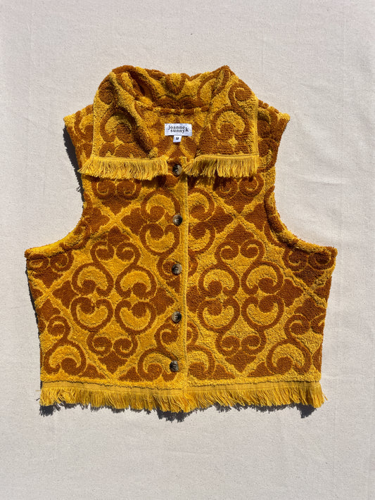 Vintage towel vest top | Sunshine gold (M)