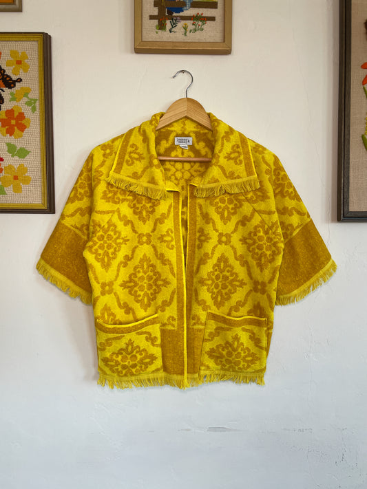 Vintage towel jacket | Golden yellow diamond