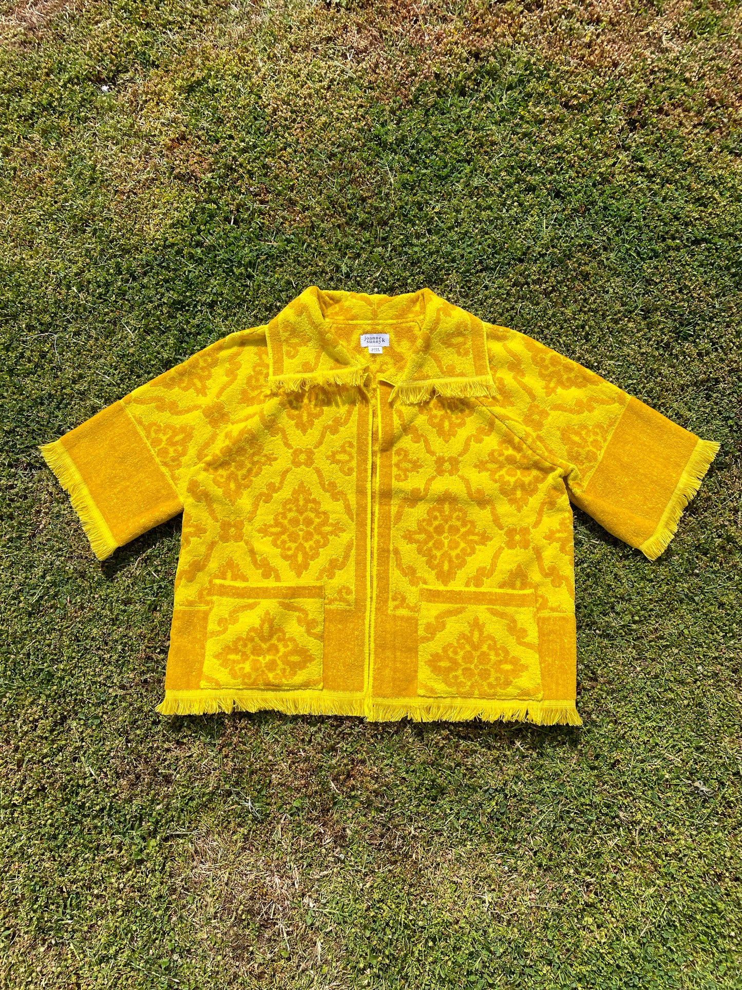 Vintage towel jacket | Golden yellow diamond