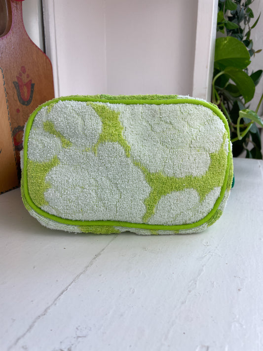 Vintage towel fanny pack | Neon lime flower