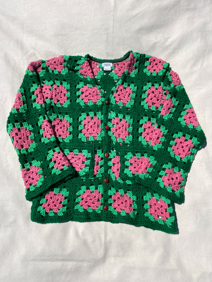 Grandpa Cardigan | Green pink