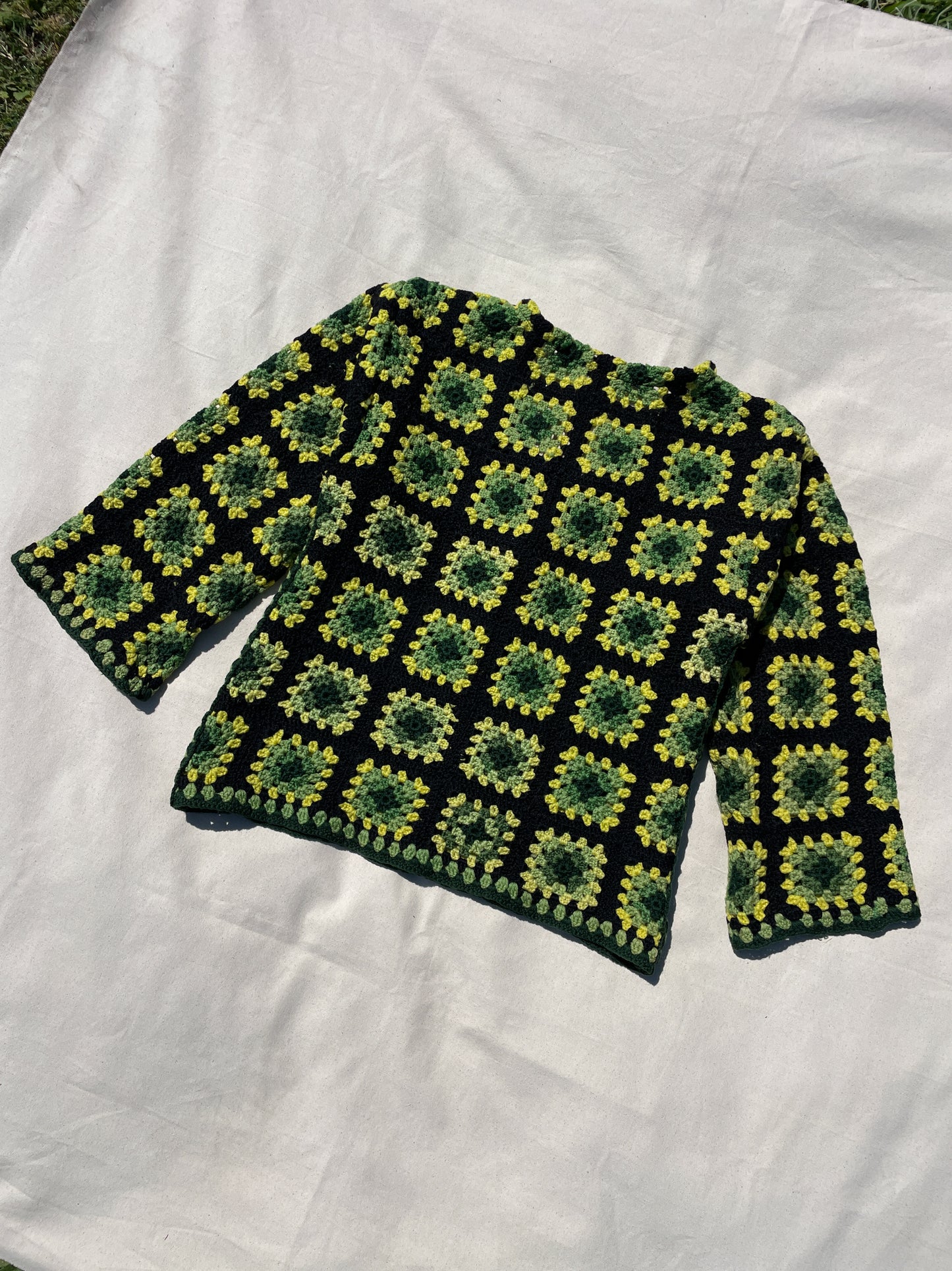 Grandpa Cardigan | Black green multi