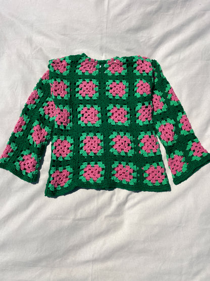 Grandpa Cardigan | Green pink