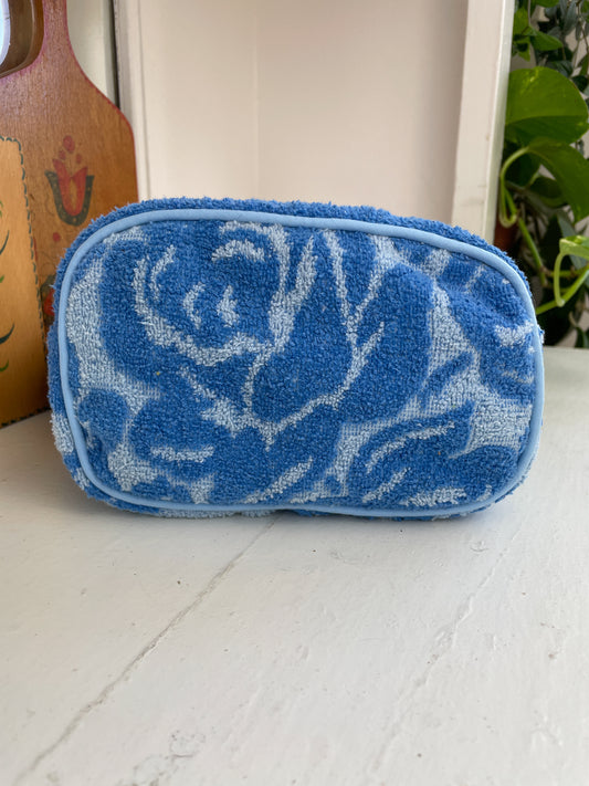 Vintage towel fanny pack | Sky blue flower