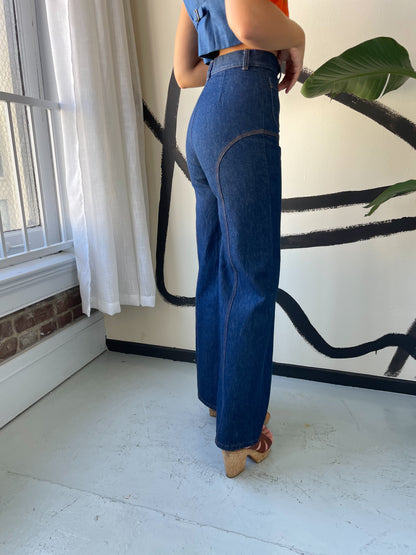 High waisted jeans with side detail