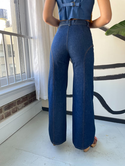 High waisted jeans with side detail