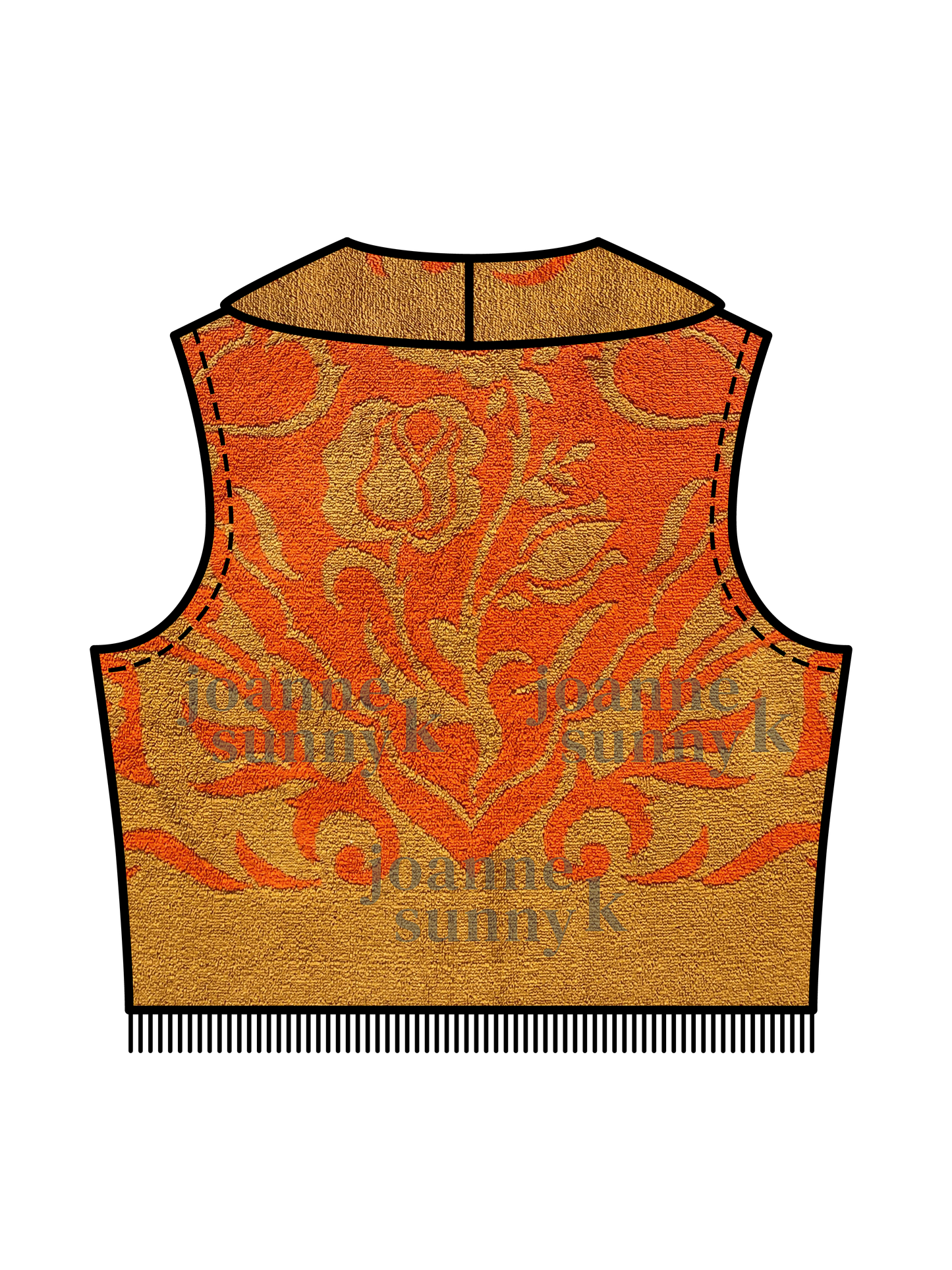 Vintage towel vest top | Bright orange gold XS-S-M-L