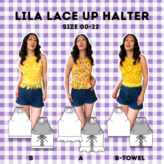 Lila Lace Up Halter Top Digital Sewing Pattern