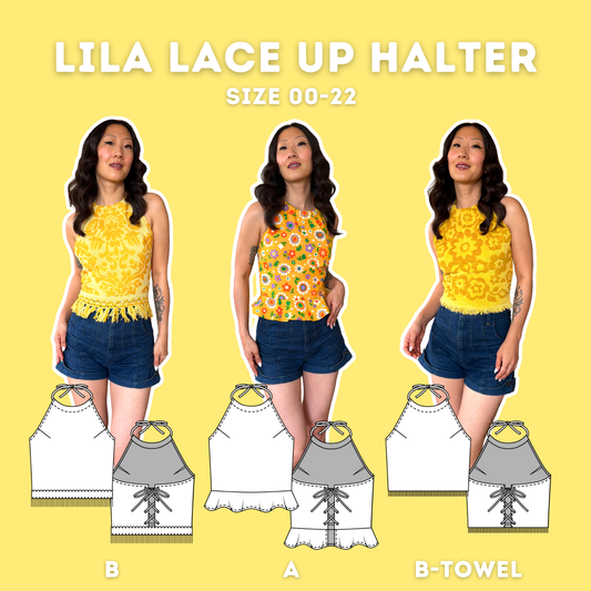 Lila Lace Up Halter Top Digital Sewing Pattern